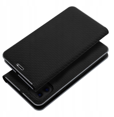 Futera libër Vennus Book Carbon për iPhone SE 2025, me stand, me magnet, e zezë