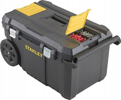 Set arka veglash plastike Stanley Tool Chest Bundle, me ndarje për organizim, i zi