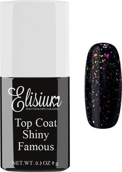 Top coat për thonj Elisium Top Coat Shiny Famous, 9g, me shkëlqim intensiv, transparent