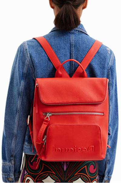 Çantë shpine Desigual Half Logo 22 Nera 22WAKP20 7029, e kuqe