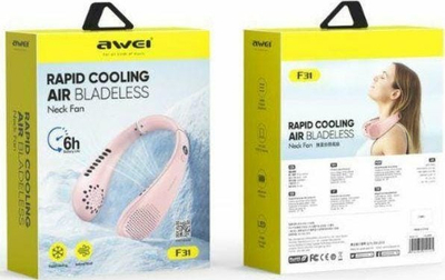 Freskues portativ për qafë Awei F31, 1200mAh, USB C, i bardhë