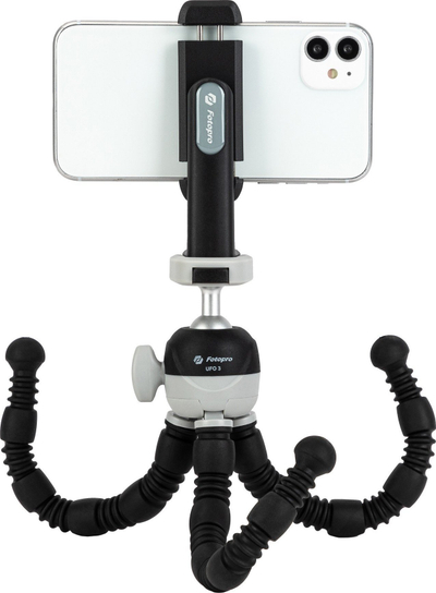 Tripod fleksibil Fotopro UFO3, për telefon dhe kamera, kokë 360°, i zi
