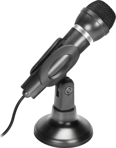 Mikrofon tavoline SPEEDLINK Capo, kabllo 2m, me buton on off, i zi