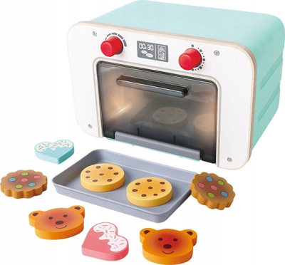 Lodër furrë druri Hape My First Baking Oven, me drita dhe zëra, set 10 pjesë, shumëngjyrëshe