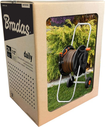 Set karrocë uji Bradas Daily, zorrë kopshti 1/2", 20 m, e zezë me portokalli