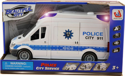 Lodër makinë policie Police Car, me drita, tinguj e bateri