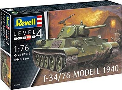 Model tanku Revell T 34 76 Model 1940, shkalla 1:76, set montimi, shumëngjyrësh