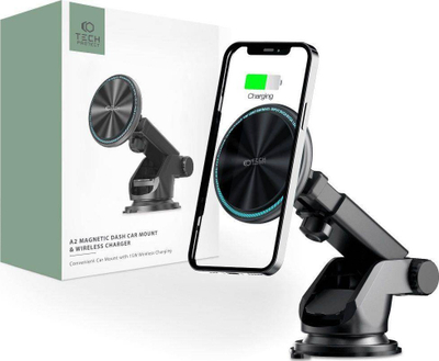 Mbajtëse makine Tech-Protect Magnetic A2, MagSafe, me karikim wireless 15W, e zezë