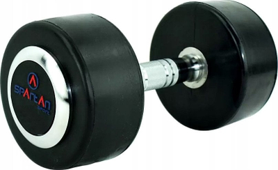 Hantel i gomuar Spartan, 25 kg, i zi