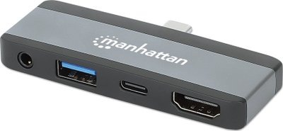 Dok USB C Manhattan Travel Dock, 4 porta, 4K, PD 100W, i zi