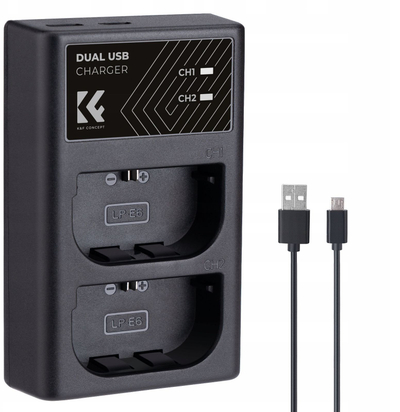 Karikues baterish K&amp;F Concept LPE6NH, Dual Channel, LED, Type C