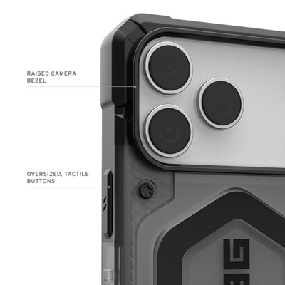 Mbulesë telefoni UAG Pathfinder Clear për iPhone 17 Pro Max, MagSafe, rezistencë ushtarake, gri e zezë