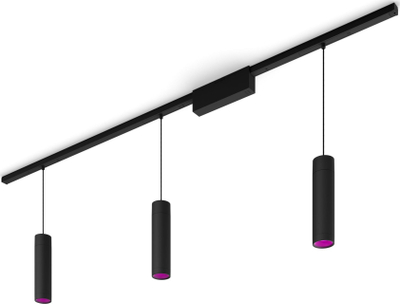 Spot LED Philips Hue Perifo, set bazë me 3 spote, RGB, Bluetooth, i zi