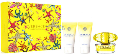 Set Versace Yellow Diamond, Eau De Parfum 50 ml + Losion trupi 50 ml + Xhel trupi 50 ml