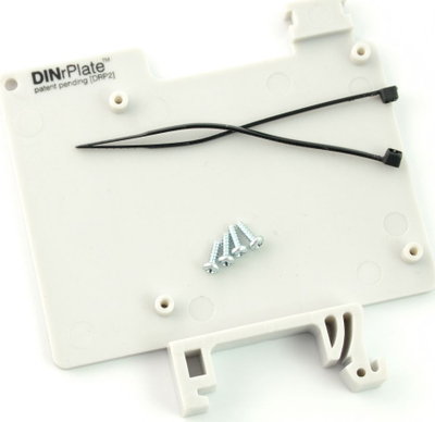 Mbajtëse DINrPlate DRP2 për Raspberry Pi 2 3 4, montim në shinë DIN, plastike, e bardhë