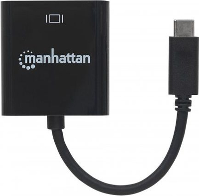 Kabllo Manhattan USB-C në DisplayPort 1.2, 4K 30Hz, 21cm, e zezë