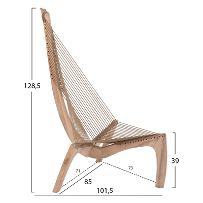Karrige lounge Harp 85x101,5x128,5Hcm (HM9861)