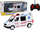 Lodër ambulancë me telekomandë Leantoys, me drita edhe tinguj, e bardhë