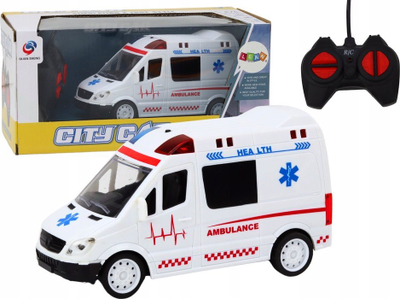 Lodër ambulancë me telekomandë Leantoys, me drita edhe tinguj, e bardhë