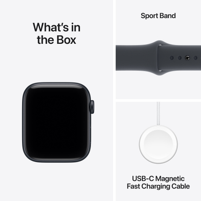 Apple Watch SE 3 GPS 44mm Midnight Aluminium Case with Midnight Sport Band, S/M