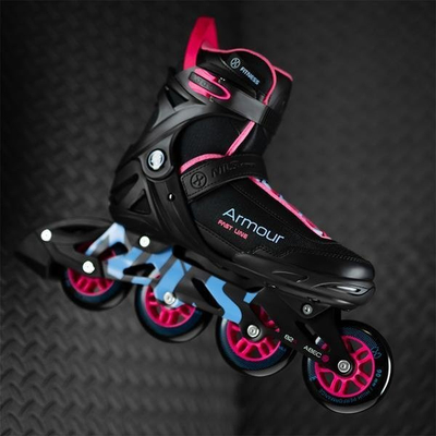 Patina inline Nils Extreme Armour NA22151, ABEC 7, nr. 41, të zeza me rozë