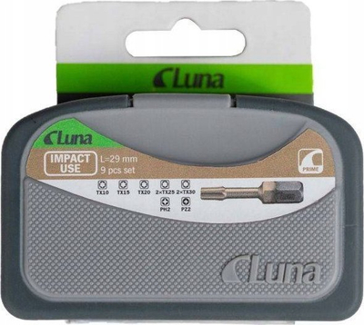 Set bitash Luna Prime 291140200, 9 copë, për impact, gri