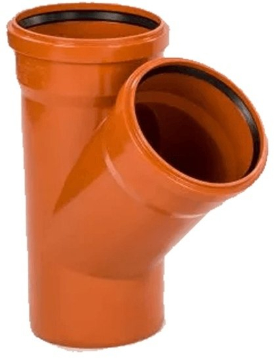 Degëzim kanalizimi PVC KG DN 250x160 87°, portokalli