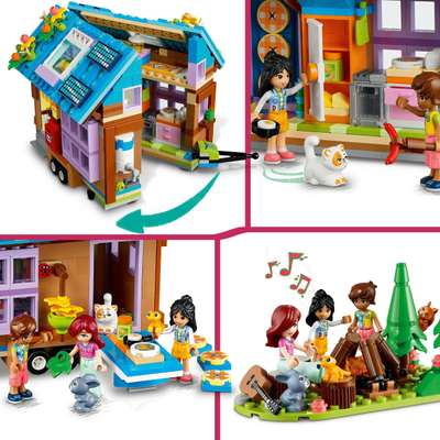 Set LEGO Friends Mobile Tiny House 41735, shpi e vogël kampingu me rrota, mbi 7 vjeç, shumëngjyrësh