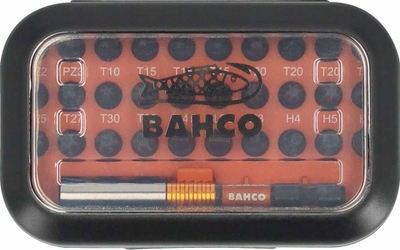 Set bitash Bahco Torsion, 31 copë, shumëllojshmëri Hex Phillips Torx, portokalli e zi