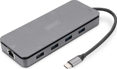 Dok USB-C Digitus 11-Port, me SSD M.2 NVMe, HDMI, gri