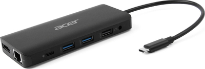 Adapter USB Type C Acer 12 në 1, shumëporta, i zi