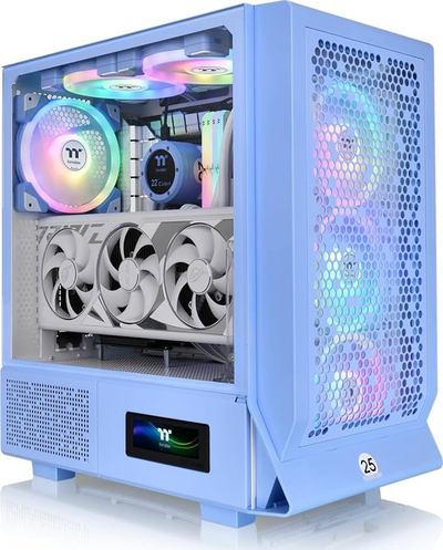 Kasë PC Thermaltake Ceres 330 TG ARGB, Midi Tower, xham i temperuar, blu