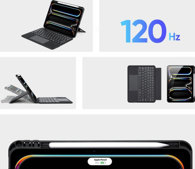 Etui me tastierë Dux Ducis DK për iPad Pro 11 2024, Bluetooth, i zi