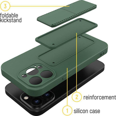 Mbulesë telefoni Wozinsky Kickstand Case për Samsung Galaxy A73, silikoni i butë e fleksibël, me këmbëz mbajtëse, rozë