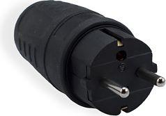 Prizë kabllore Elgotech WT-30G, gome, me tokëzim 16A 230V, IP44, e zezë