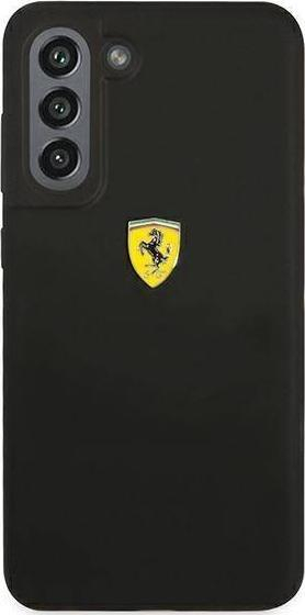 Mbrojtëse telefoni Ferrari prej silikoni, për Samsung Galaxy S21 FE, me prekje të butë, e zezë