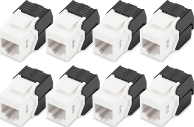 Modul rrjeti Digitus Keystone Jack CAT6, pa ekran, set me 8 copa, i bardhë
