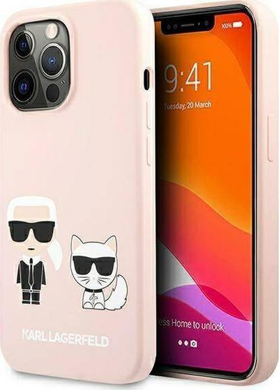 Mbrojtëse telefoni Karl Lagerfeld KLHMP13XSSKCI, për iPhone 13 Pro Max, silikon, MagSafe, rozë e çelët