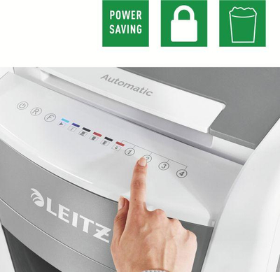 Shkatërrues dokumentesh Leitz Office Pro 600 P4, automatik 600 fletë, kosh 110L, gri e bardhë