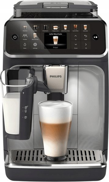Makina automatike për kafe Philips Series 5500 LatteGo EP5546/70, 20 receta, sistem LatteGo, e zezë argjendi