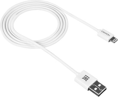 Kabllo USB Canyon CNE-CFI1W, USB A në Lightning, 1m, e bardhë