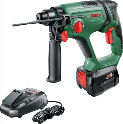 Ротациона чекан-бушилка без кабел Bosch UniversalHammer 18V, 2.5Ah Li Ion, со батерија и полнач, зелена