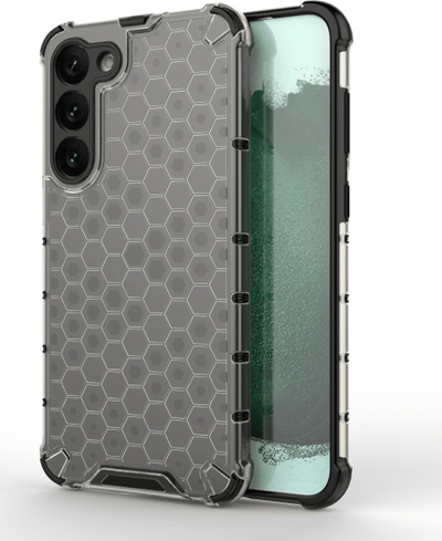 Kapak Honeycomb për Samsung Galaxy S23 Plus, mbrojtës hibrid kundra goditjeve, i zi