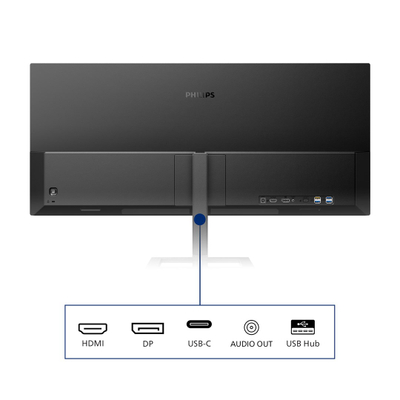 Монитор Philips 346E2LAE, 34", UWQHD 3440x1440, 100Hz, црн