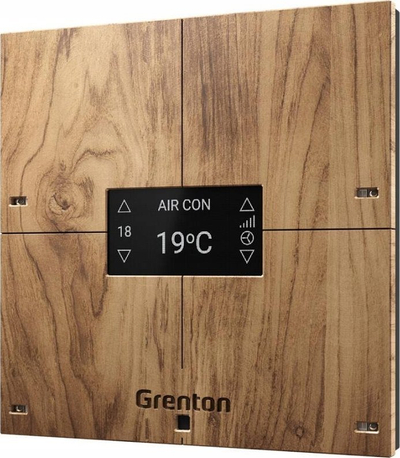 Panel me prekje Grenton SMART PANEL 4B, me ekran, 4 zona, dru i çelët