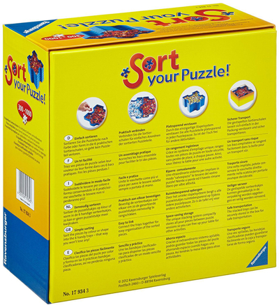 Set për me sistemu puzzle Ravensburger Sort Your Puzzle, 6 tabaka, 300-1000 copa, blu