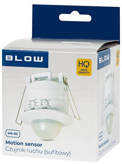 Senzor lëvizjeje PIR për tavan Blow, 360°, 1200W, i bardhë