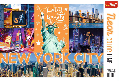 Puzzle Trefl Neon Color Line - Neon city, 1000 elemente