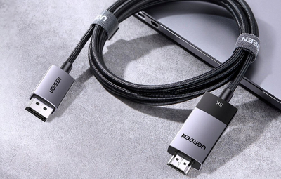Кабел UGREEN DisplayPort во HDMI, 8K 60Hz, 4K 120Hz, 1m, црн