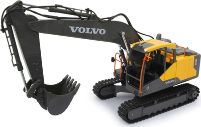 Lodër eskavator Jamara Volvo EC160E me telekomandë 2.4GHz, shkallë 1:16, i verdhë